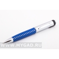 Синяя флешка ручка  MG17350.BL.16gb с кожаной вставкой