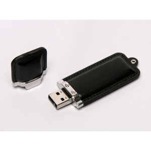 USB флеш-диск на 8 GB, черный, эко кожа и металл, MG17215.BK.8gb с лого