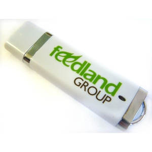 USB флеш-диск на 4 GB, белый, пластиковый корпус, алюминиевые вставки, MG17002.W.4gb с лого