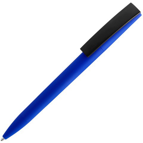 Ручка синяя с черным, пластик и soft-touch «ЗЕТА-СОФТ-МИКС»