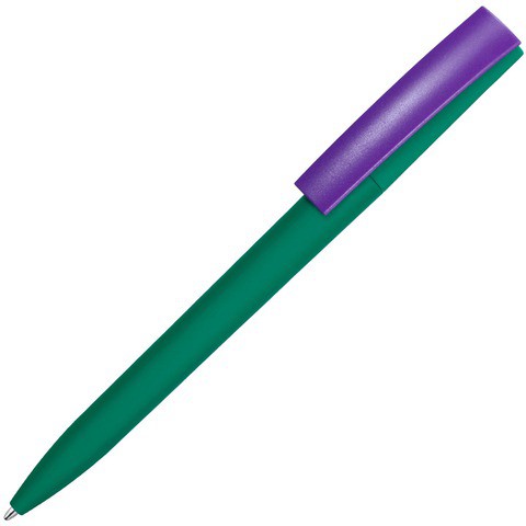 Ручка зеленая с фиолетовым, пластик и soft-touch «ЗЕТА-СОФТ-МИКС»