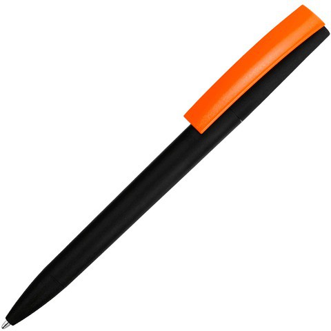 Ручка черная с оранжевым, пластик и soft-touch «ЗЕТА-СОФТ-МИКС»