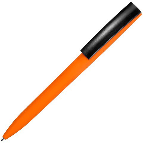 Ручка оранжевая с черным, пластик и soft-touch «ЗЕТА-СОФТ-МИКС»