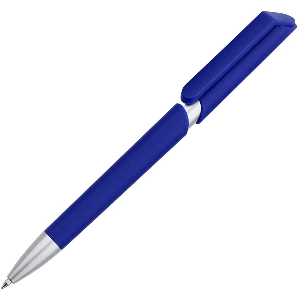 Схема Ручка синяя, пластик и soft-touch «ЗООМ-СОФТ»