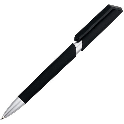 Черная ручка, пластик и soft-touch «ЗООМ-СОФТ»