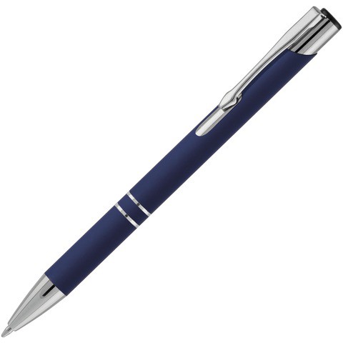 Ручка темно-синяя, металл и soft-touch «КОСКО-СОФТ-МИРРОР»