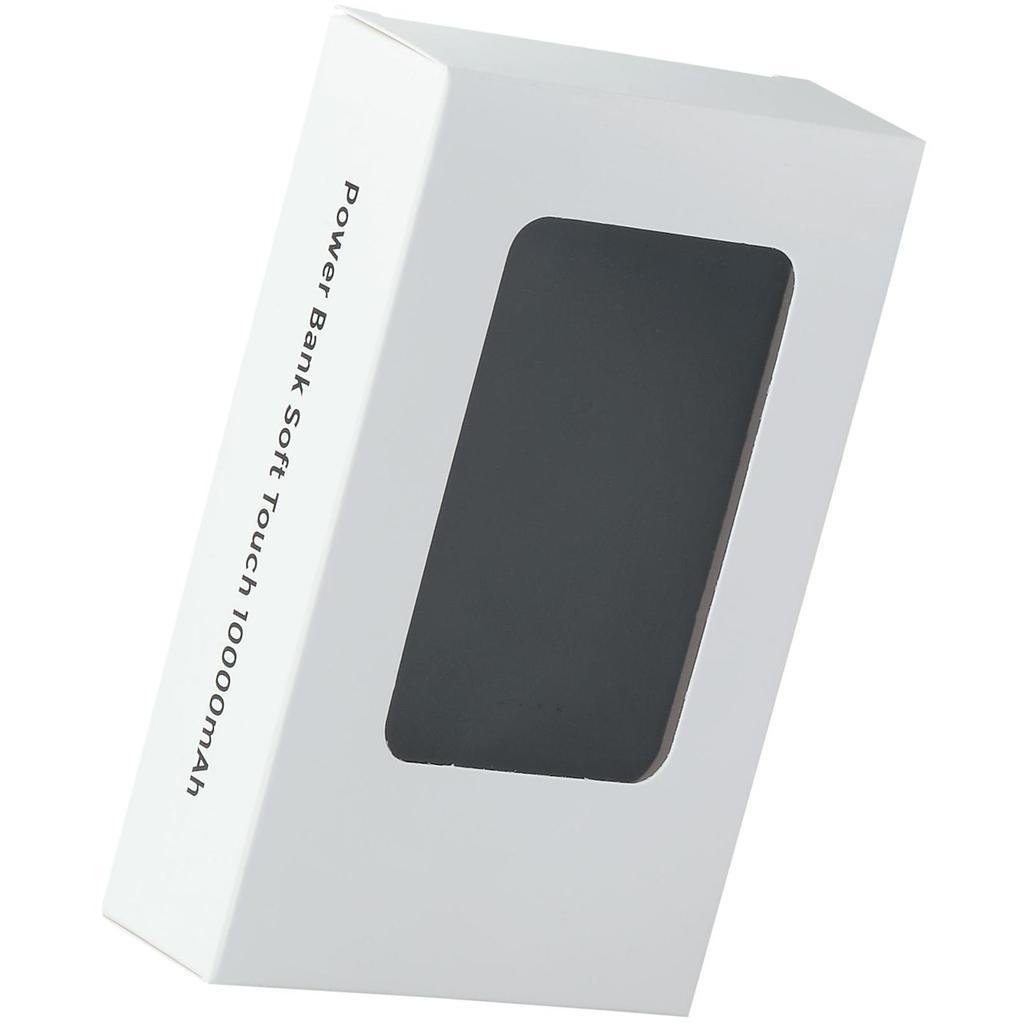  Черный внешний аккумулятор candy soft, 10000 ма·ч, пластик и soft-touch