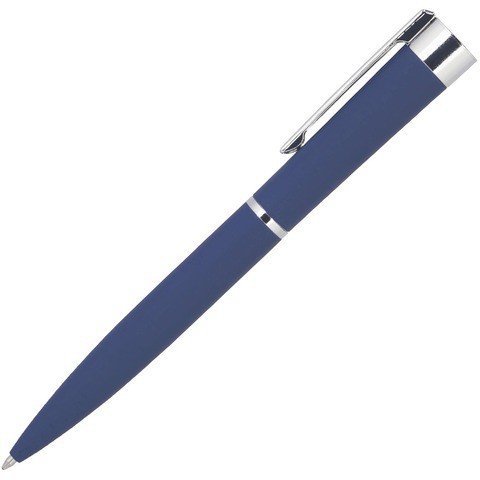 Синяя ручка, металл и soft-touch «ГРОМ-СОФТ-МИРРОР»