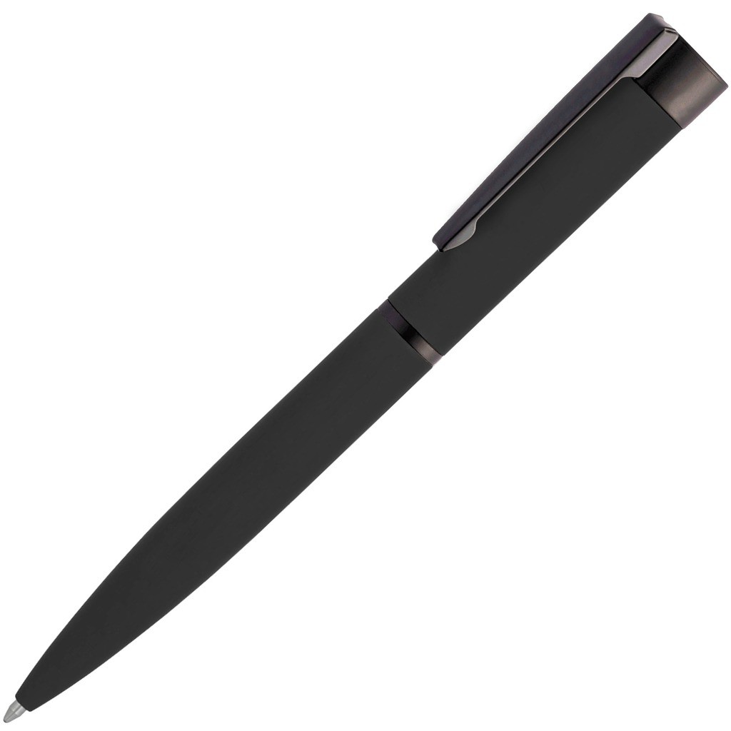 Изображение Ручка черная полностью, металл и soft-touch «ГРОМ-СОФТ-МИРРОР»