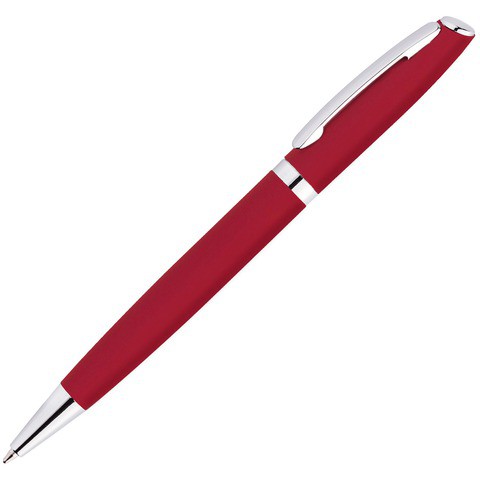 Ручка красная, металл и soft-touch «ВЕСТА-СОФТ»