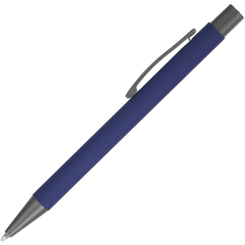 Схема Ручка темно-синяя, металл и soft-touch «МАКС-СОФТ-ТИТАН»