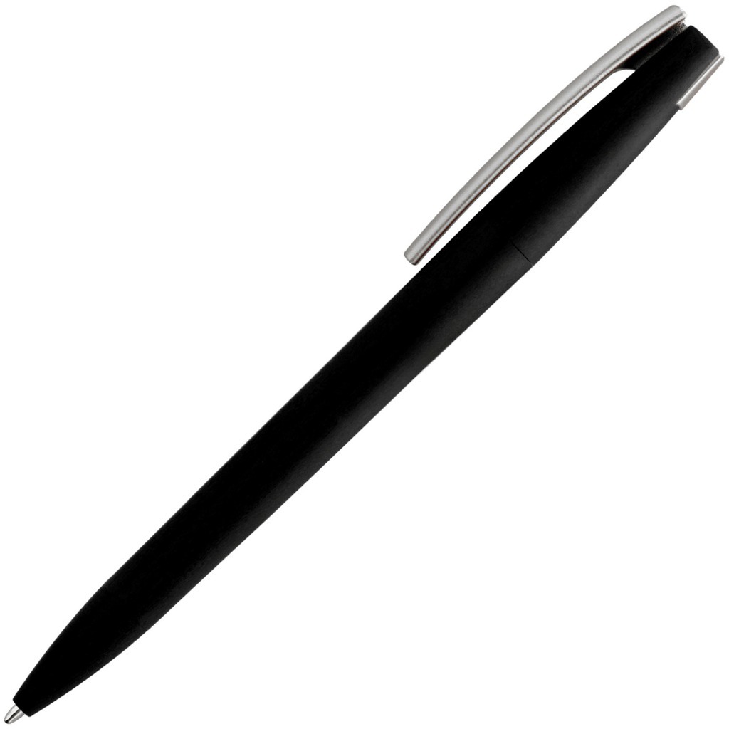Схема Ручка черная с серебристым, пластик и soft-touch «ЗЕТА-СОФТ-МИКС»