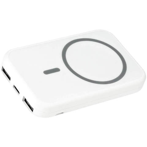 Белый внешний беспроводной аккумулятор magik soft type-c 5 вт, 5000 ма·ч, пластик и soft-touch