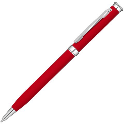 Красная ручка, металл и soft-touch «МЕТЕОР-СОФТ»