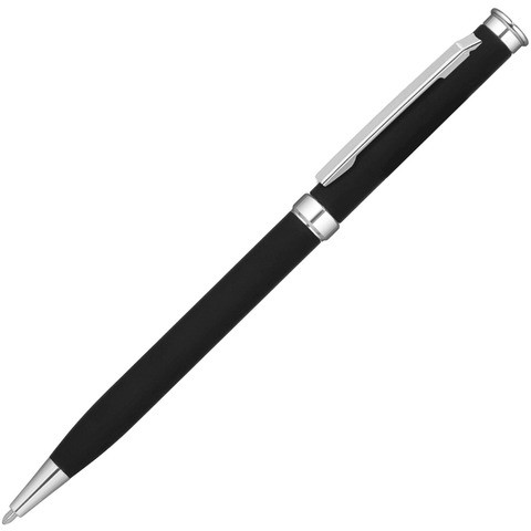 Ручка черная, металл и soft-touch «МЕТЕОР-СОФТ»