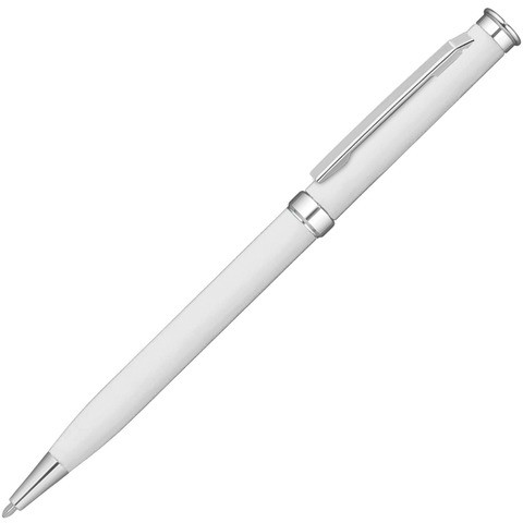 Ручка белая, металл и soft-touch «МЕТЕОР-СОФТ»