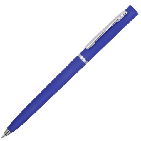 Синяя ручка, пластик и soft-touch «ЕУРОПА-СОФТ»