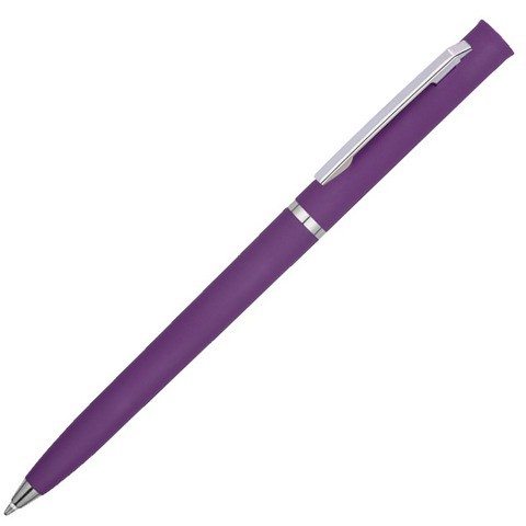 Ручка фиолетовая, пластик и soft-touch «ЕУРОПА-СОФТ»