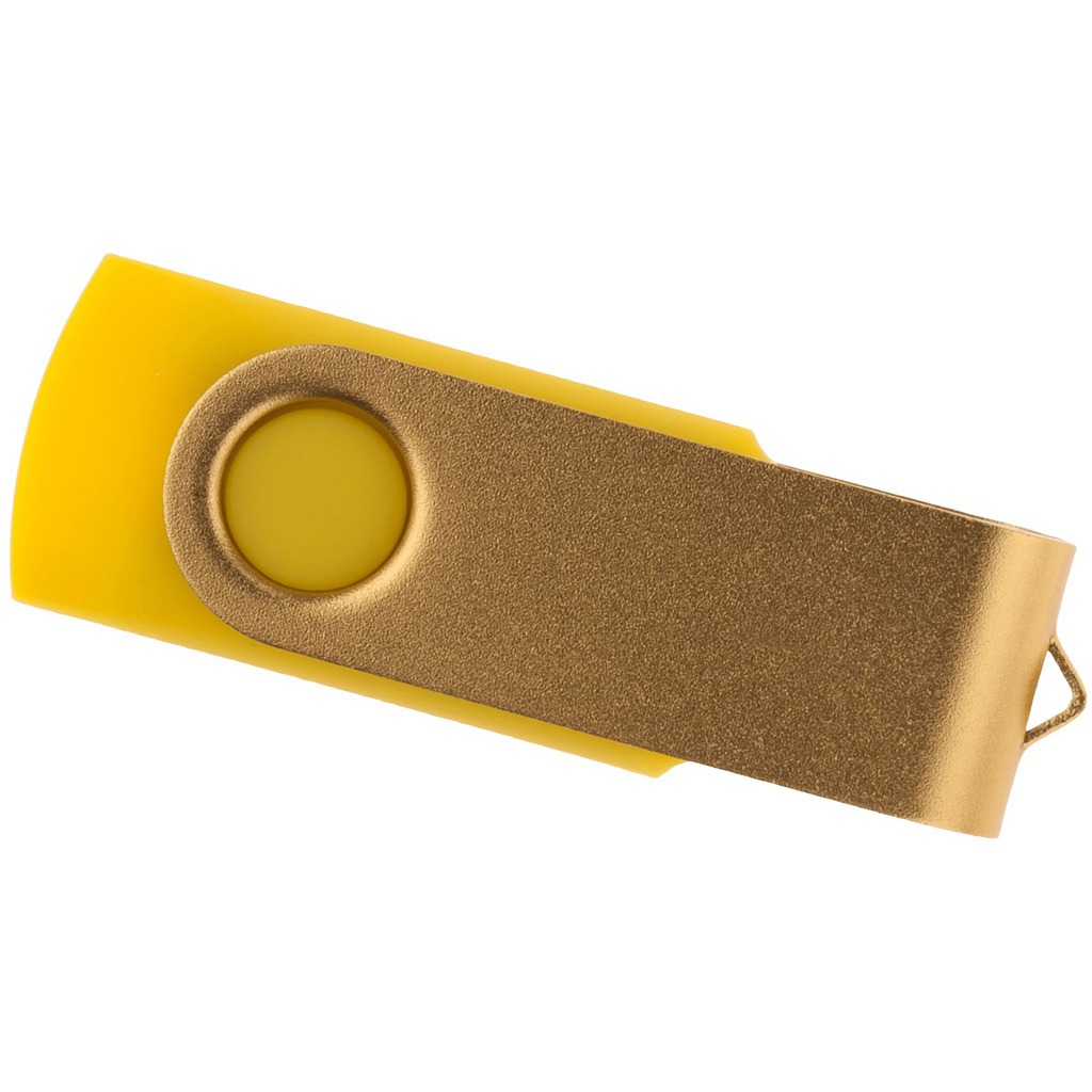 Изображение Флешка 4 ГБ желтая, металл и пластик soft-touch «ТВИСТ-КОЛОР»