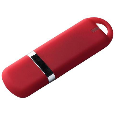Красная флешка 8 гб, пластик и soft-touch «МИРАКС-СОФТ»