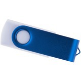 Белая с синим флешка 4 гб, металл и пластик soft-touch «ТВИСТ-ВХИТЕ-КОЛОР» Фотография