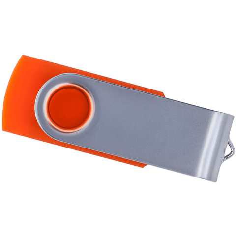 Флешка 32 ГБ оранжевая, металл и пластик soft-touch «ТВИСТ»